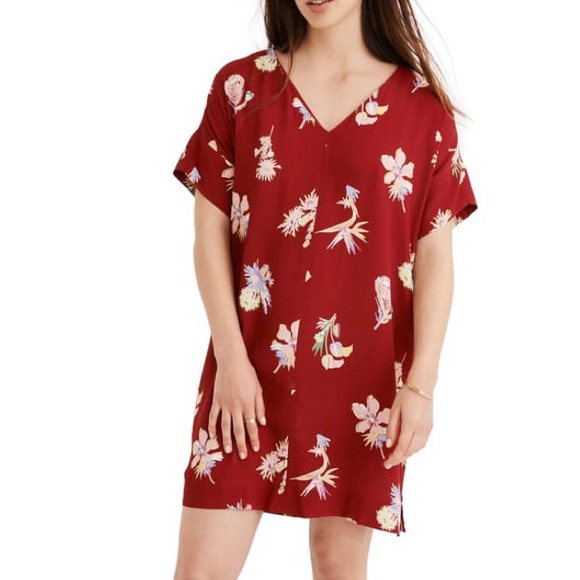 Madewell Dresses & Skirts - NWT Madewell red Novel Bird of Paradise Dress L